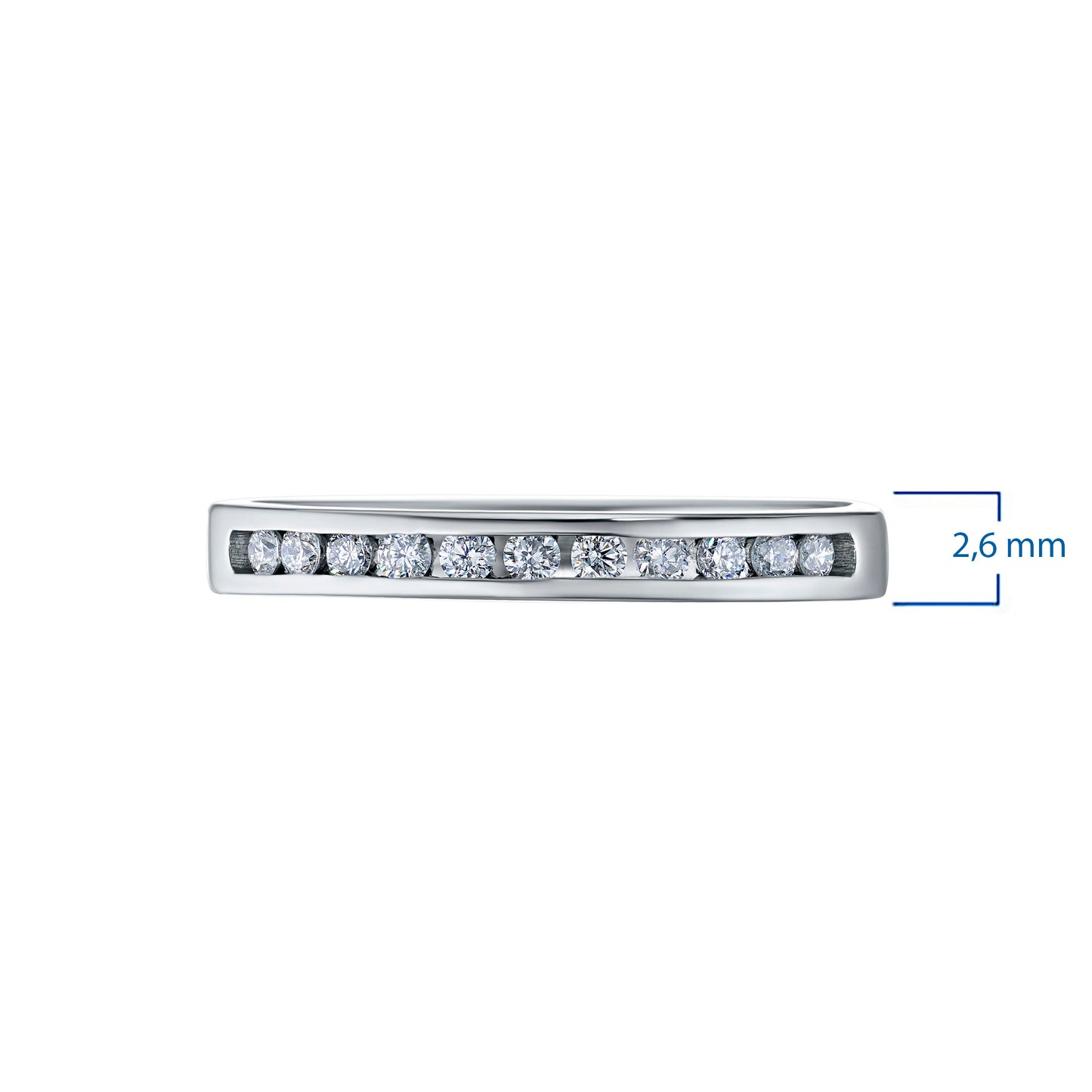 Sterling Silver Ring with 11 Round-Cut Lab-Created Diamonds 0.201 CT.TW