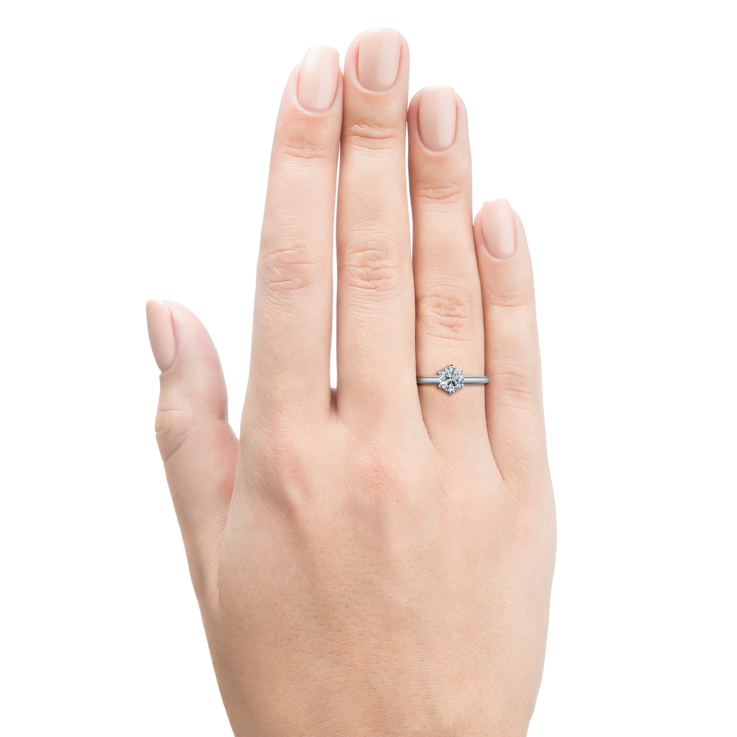 Sterling Silver Ring with 1 Round-Cut Lab-Created Diamond 0.245 CT.TW
